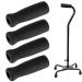 Cane Grip Replacement Cane Grip Foam Cane Handle Grip Replacement Offset Cane Grips Walking Cane Hand Grip Foam Handle for Cane Bicycle Handlebars 4.53 x 0.98 x 0.98 Inch, Black (4 Pieces)