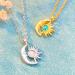 Oralgo's Chic Sun and Moon Necklace - Stylish Silver/Gold Fashion Jewelry for Trendsetters - Buy Online on GoSupps.com