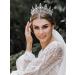 SWEETV Princess Tiara Crown for Women Girls - Crystal Bridal Hair Accessories for Wedding, Quinceanera, Prom - Silver - Buy Online on GoSupps.com