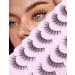 Goddvenus Russian Strip Lashes Wispy False Eyelashes Natural Look Cat Eye Lashes Strip Eyelashes Russian Strip Lash Clear Band Fake Lashes 3D Volume Fluffy Wispy Fake Eyelashes Natural(33C)