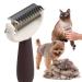 Pet Dematting Brush - Undercoat Rake Deshedding Tool for Long Haired Dogs & Cats - Double-Sided Detangler for Grooming Fur Sable Brown
