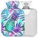 Naanle colorful hot water bottle with watercolor pineapple with reference transparent hot water bottle 1 l hot water bottle for bed hand feet warmer pain relief heat and cold therapy