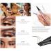 GCVSE Eyebrow Pencil Microblading Eyebrow Pencil with 4 Micro-Fork Tips Long-Lasting Brow Waterproof Smudgeproof Brow Pen - Easy Creation of Natural Looking Defined Eyebrows (Black) - Buy Online on GoSupps.com