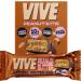 Vive Vegan Protein Bar 100% Plant Based High Protein Natural Sugar Chocolate Coated Snack - No Dairy & Gluten Free Peanut Butter 12 Count (Pack of 1)