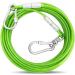 Green Dog Tie Out Cable Lead With Steel Buckle 3/6/9/15m Dog Runner Cable with Swivel Hook Dog Leash Run Tether for Yard Outdoor Camping for Dogs Pets Up to 500 LB(3m) 3M Green