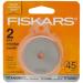 Fiskars 158290-1001 Titanium Rotaty Cutter Replacement Blades, 45mm, 2 Pack, Silver