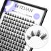 Beyelian single eyelashes d curl cluster eyelashes 144 PCs cluster lashes 0.07mm 10-16mm mixed diy eyelash extensions individual lashes at home super thin black band (luxury) 144 pieces (1 Pack) D-black luxury