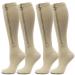 Valcatch 2 pair of zip compression stockings 25-30mmhg for women & men plus size wide calf knit