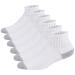 +MD Men's&Women's Non-Binding Bamboo Diabetic/Dress Ankle Socks with Seamless Toe and Cushion Sole 6 Pairs Ankle/6 Pairs White 9-11