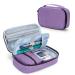 CURMIO Diabetic Supplies Bag for Glucose Meter Medication Insulin Pens and Other Diabetes Care Supplies Diabetes Travel Organizer Case with Detachable Pouches Purple (Bag Only)