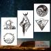 62 Sheets Mountain Temporary Tattoos Stickers - Waterproof Black Geometry Sun Star Moon Tree Triangle Sea Wave Designs - Semi Permanent for Adults and Kids - Buy Online on GoSupps.com