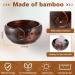 Handmade Wooden Yarn Bowl with 12 Crochet Hooks - Dark Brown 7x7x3 Inch - Crocheting & Knitting Storage and DIY Crafts Tools - Buy Online on GoSupps.com