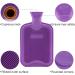 HomeTop Premium 2L Rubber Hot Water Bottle with Cute Knit Cover - Purple | 67.63 fl oz - Buy Online on GoSupps.com