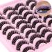 Russian Strip Lashes D Curl Cat Eye False Eyelashes Natural Look Wispy Fake Lashes Pack Look Like Extension Multipack 16 Pairs D2