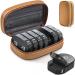 ADERI Pill Organizer Lightproof Bag for Men PU Leather Portable 7 Day Pill Box Case AM PM for Vitamins|Medications|Fish Oils|Supplements , Brown