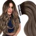 Laavoo brown extensions real hair tapes invisible tape extensions real hair brown ombre hair extension real hair tapes balayage brown blond real hair tape extensions smooth 20 piece 50g #4/18/4 40.64 cm 3.4 #4/18/4