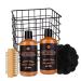 Accentra Men's Gift Set in Wire Basket | 300ml Body Wash Shampoo Sponge & Nail Brush | Birch & Cedar Fragrance | Perfect International Shipping - Buy Online on GoSupps.com