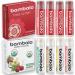 8-Pack Lip Balm Set with 4 Crimson Tinted Balms & USDA Organic Flavors Includes Crimson Peppermint Raspberry Vanilla and Coconut Moisturizing & Nourishing Lip Care
