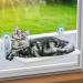 Cat Window Perch Durable Cat Hammock Seat for Indoor Cats Reversible Mat Use Year-Around Foldable Cat Bed Providing All-Around Sunbath Saving Space Washable Holds Up to 40 lbs Beige