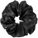 Accglory Extra Large Hair Scrunchies Studed with Pearls for Women Girls Fashion Giant Hair Scrunchy Ties Big Hair Accessories for all hair styles (Black Satin Scrunchy)