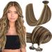 Hetto bonding real hair extensions highlight brown u tip real hair extensions remy bondings real hair extensions # 4/27 dark brown with red blonde 50g 55 cm 22 inch 2-4 # 4/27
