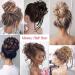 HOOJIH Messy Bun Hair Pieces - 4 Pc Straight & Wavy Updo Extensions for Women | Silver Gray Scrunchies Ponytail Bun - Buy Online on GoSupps.com
