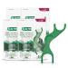 Gum Dual Technique Flosser Picks Complete Whole Mouth Clean Front and Back Reach with Twisted Plaque-Grabbing Floss Fresh Mint Flavour Forest Green 4 Bags X 50ct (200 Flossers) Dual Technique 50 Count (Pack of 4)