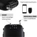 Safelocks Compact Cable Lock - 4-Digit Number Combination Lock with 90cm Wire Rope - Ideal for Scooters & Bikes - Durable Black Lock - Buy Online on GoSupps.com