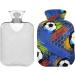 Mnsruu 2L Hot Water Bottle with Soft Cover - Football Painting | Perfect Christmas Gift for Women & Kids - Buy Online on GoSupps.com