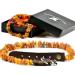 Bank chain for dogs and cats with leather clasp made of raw Baltic amber / Elegance tick collar / flea strap / amber against ticks / ticks and flea protection collar / tick protection dog / vermin collar 35-40