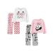 Simple Joys by Carter's Girl's Pajama Set 5 Years Grey Panda/Pink Donut/White Text Print/Dots