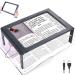 Magnifying Glass for Reading, 3X Large Lighted Magnifying Glass with 12 LED Lights, 2 Power Supply Modes for Evenly Lit Reading Area, Foldable Magnifier for Hands Free Reading, Low Vision and Seniors Black