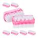 Relaxdays nail brush set of 8 double-sided hand brush with hard bristles plastic HBT: 3.5 x 8.5 x 3.5 cm pink