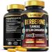 Tenmido Berberine Supplement - 7in1 Formula - Combine with Turmeric Royal Jelly Ceylon Cinnamon Ginkgo Biloba Ginger & Black Pepper - Digestive Health Immune Support - 120 Capsules