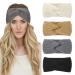 4 Pieces Headband Ladies Winter Knitted Women Hairbands Wide Ear Warmers Crochet Elastic Hair Accessories Plain 1