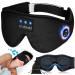 Sleep Headphones Bluetooth 5.4 Sleep Mask Bluetooth 3D Eye Cover for Sleeping Travel Hi-Fi Wireless Headphones Built-in Mic & Ultra Soft Sleeping Mask Cool Tech Personalised Gift Mother's Day Gift Sleep Mask - Black