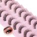 False Eyelashes Natural Cat Eye Lashes D Curl Strip Lashes Clear Band Wispy Faux Mink Lashes that Look Like Eyelash Extension by Focipeysa