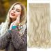 Sego long extensions clip in hair extension 60cm wavy 3/4 full of head hair part 1 breath natural for girls bleached blonde