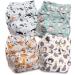 Littles and Bloomz Baby Reusable Pocket Nappy Cloth Diaper Standard Popper 4 Nappies FLP2-0406