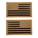 2x3.5" Infrared IR US USA American Flag Patch Tactical Vest Patch Hook-Fastener Backing(1 Left + 1 Right) (Coyote Brown Tan)