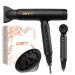GRT PRO Hair dryer ion hairdryer 2200 W EC motor hair dryer 110000 rpm 320 g travel hair dryer ion hair dryer 200 million ionic hair dryer with diffuser 3 speeds 4 heat settings thermocontrol for hair salon home travel Black