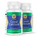 Calcio de Coral Set de 2 frascos con 100 capsulas CADA uno. Reforzado con Vitamina D y Magnesio.Combate: Cansancio Dolor de huesos insomnio Calambres Artritis. 100% Natural.