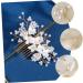 Housoutil Bridal Comb Hair Gems for Women Bridal Hair Side Comb Bride Hair Accessory Bridal Flower Hair Comb Bride Headpiece Hair Accessories for Women Pearl Beautiful Miss Ceramic Flower - Buy Online on GoSupps.com