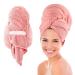 Large Microfiber Hair Towel  Highly Absorbant Hair Towel Wrap for Women Wet Hair  Ultra-Soft Hair Drying Towel Fast Drying with Elastic Strap for Curly  Long & Thick Hair