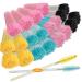 500PCS Disposable Eyelash Brushes - Upgraded Mascara Wands & Makeup Applicators Kit for Eyelash Extensions Makeup and Eyebrow Grooming 500 Pcs Crystal Pink/Yellow/Green/Black/ Blue Pink