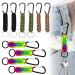Megyad 10 pieces Paracord Karabiner: Clip ring with colorful black green khaki braided lanyard lanyard carabiner for key outdoor camping fishing