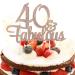 1 PCS 40 & Fabulous Cake Topper Rose Gold Glitter Cheers to Happy 40th Birthday Cake Toppers Forty and Fabulous Cake Pick Decorations for 40th Wedding Anniversary Birthday Party Supplies