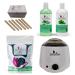 Dermawax Profi Waxing Set- 1000 ml of wax device Made in Spain- 1 kg of waxing- 500 ml aloe vera pretreatment lotion- 500 ml menthol follow-up milk 200 pieces of wood spatula