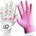 Lovmead golf gloves women leather left right hand couple extra all weather handle 3d performance golf gloves summer left right slipproof soft comfort s m l xl slippest 1 pair m