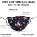 Face Mask Washable UK for Women with Nose Wire 3 Layers Pure Cotton Face Masks for Glasses Wearers | Reusable | Breathable | Filter Pocket | Adjustable air loops (2 x Masks) (Floral - W) - Buy Online on GoSupps.com